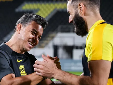 Así fue el encuentro entre Gallardo y Benzema en Arabia