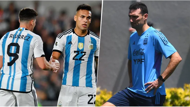 Lionel Scaloni dijo que no le preocupa que Lautaro Martínez y Julián Álvarez no hayan anotado goles en el 2023 con la Selección Argentina. Getty Images.
