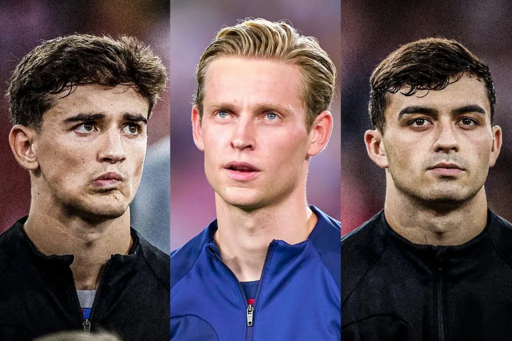 Gavi, Pedri y De Jong, el mediocampo titular del Barcelona está lesionado.