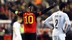 Romelu Lukaku festejando uno de sus goles.