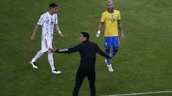 Lionel Scaloni enfrentó cinco veces a Brasil, con un saldo de dos derrotas, dos victorias y un empate. Getty Images.