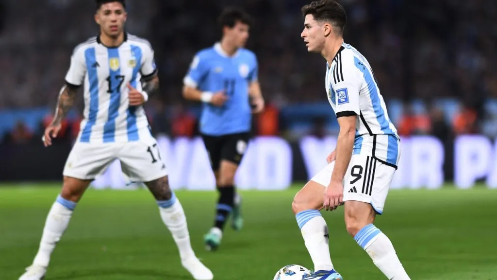 Julián Álvarez, en el último partido de la Selección Argentina.