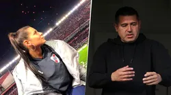 Mina Bonino se le plantó a Riquelme en pleno Argentina-Uruguay en La Bombonera: "Dejá"