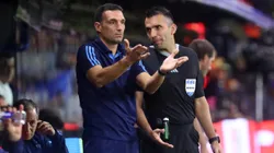Lionel Scaloni durante el partido de la Selección Argentina ante Uruguay.