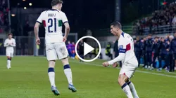 Cristiano Ronaldo y su festejo junto a Diogo Jota.