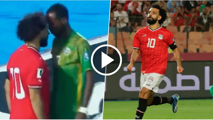 El tenso cruce entre Salah y un defensor de Yibuti.