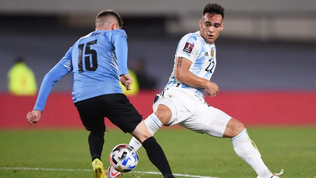 Lautaro Martínez con la Albiceleste. (Foto: Getty)