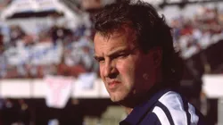 8 Nov 2001: Argentina Coach Marcelo Bielsa watches the action during the FIFA 2002 World Cup Qualifier against Peru played at the Estadio River Plate in Buenos Aires, Argentina. Argentina won the match 2 - 0. Mandatory Credit: Shaun Botterill /Allsport