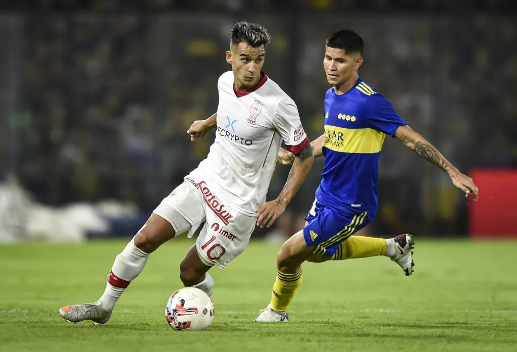 Cristaldo enfrentó a Boca vistiendo la 10 de Huracán. (Foto: Getty Images)