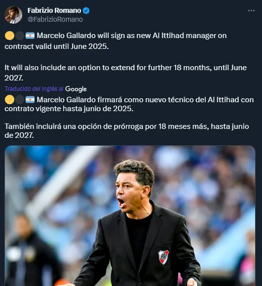 Los detalles sobre el contrato de Marcelo Gallardo con Al Ittihad