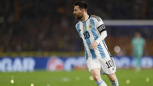 Lionel Messi, jugando para la Selección Argentina en la Bombonera.