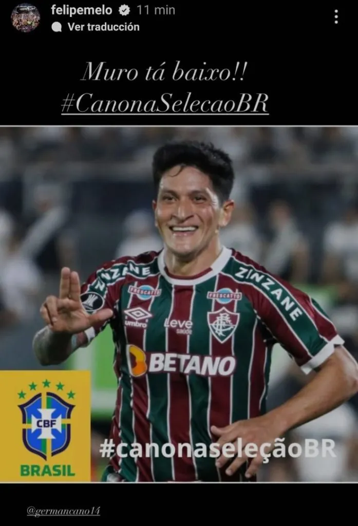 La historia de Felipe Melo. (Foto: Instagram)