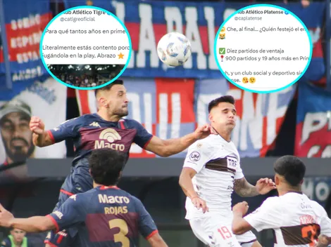 Brutal cruce entre las cuentas oficiales de Tigre y Platense en Twitter