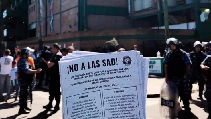 El fútbol argentino se manifiesta contra las SAD