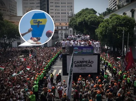 Un futbolista de Fluminense celebró la Copa Libertadores con un ataúd de Boca