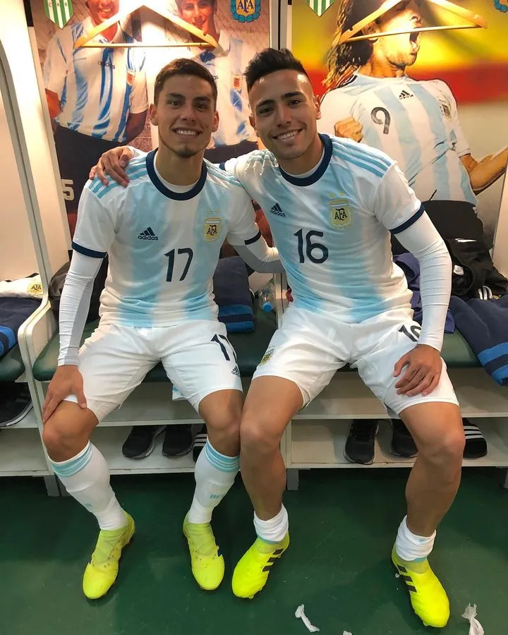 Francisco Ortega junto a Lucas Robertone en la Selección Argentina Sub 23.