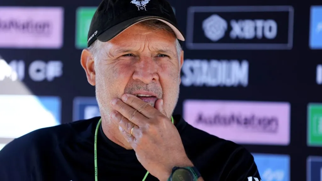 Gerardo Martino, en la rueda de prensa (Getty Images).