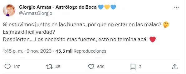 Tuit de Giorgio Armas.