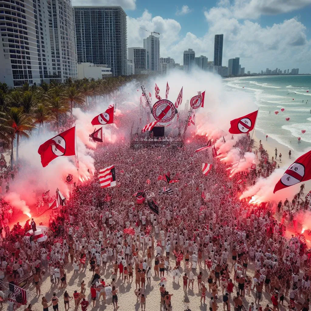 ¿Así se vería Miami si River jugara allí? (Foto: Bing Image Generator, Dall-E-3)