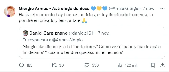 Tuit de Giorgio Armas.