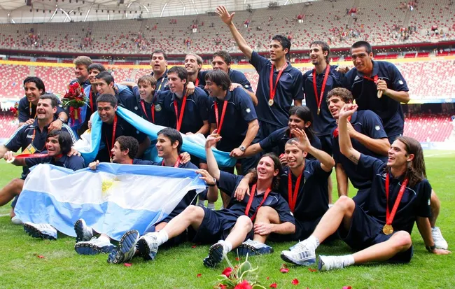 El plantel de Argentina campeón olímpico. Foto: Getty Images.
