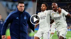 Scaloni toma nota de los golazos de Vini y Rodrygo.