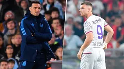 Lionel Scaloni no convocará a Lucas Beltrán porque el delantero sufrió un golpe en su costilla izquierda. Getty Images.