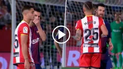 Pablo Maffeo tuvo un cruce en 2017 con Lionel Messi en un Girona vs. Barcelona por LaLiga. Captura Gol TV.