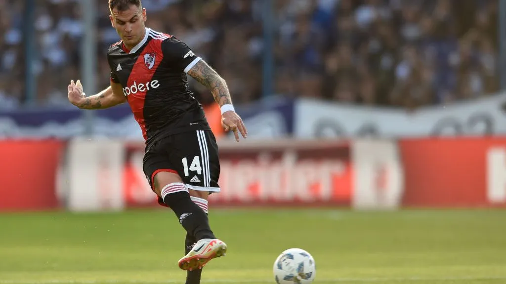González Pírez durante la victoria de River ante Gimnasia. (Getty)