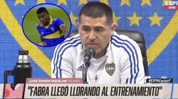 Riquelme respaldó a Fabra por la roja ante Fluminense.