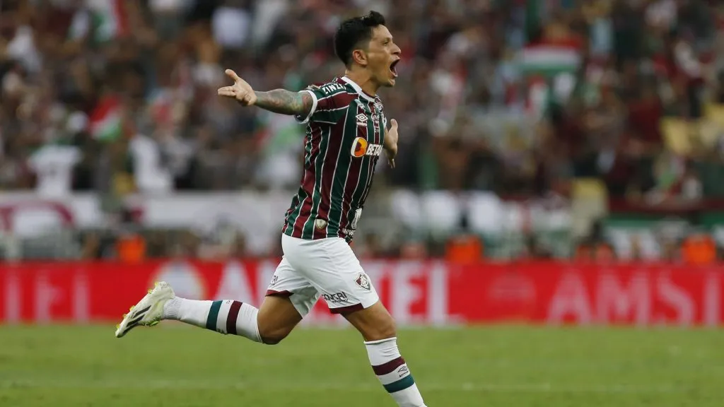 Germán Cano celebra su gol contra Boca en la final de la Copa Libertadores. (Foto: Getty)