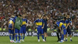 El plantel de Boca tras la derrota contra Fluminense.