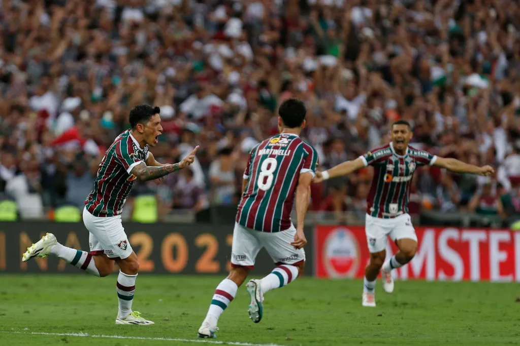 Germán Cano anotó el primer gol de la final de Copa Libertadores que coronó a Fluminense (Photo by Ricardo Moreira/Getty Images)