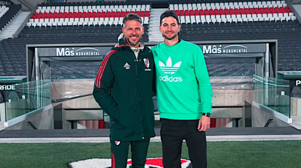 Lucas Alario tuvo un encuentro reciente con Martín Demichelis en el Monumental. (Prensa River)