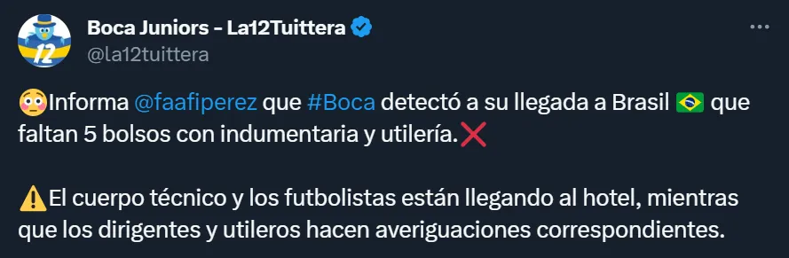 La delegación de Boca sufrió un robo apenas llegó a Brasil.