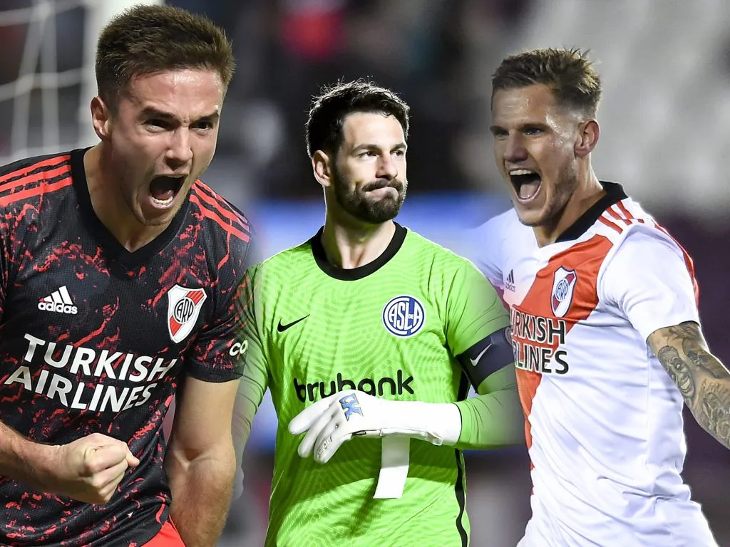 Agustín Palavecino, Augusto Batalla y Bruno Zuculini, los jugadores que quiere San Lorenzo. (Getty Images)