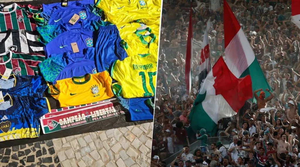 En Río de Janeiro ya se vende merchandising de Fluminense campeón de la Copa Libertadores 2023. Foto: Bolavip y Getty Images.