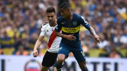 Wilmar Barrios, junto a Pity Martínez en un Boca vs. River de 2018.