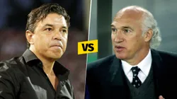 Marcelo Gallardo, histórico DT de River, y Carlos Bianchi, leyenda de Boca.