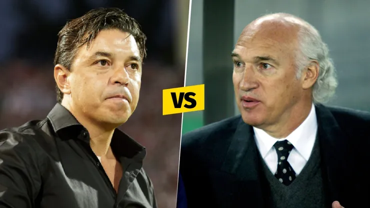 Marcelo Gallardo, histórico DT de River, y Carlos Bianchi, leyenda de Boca.