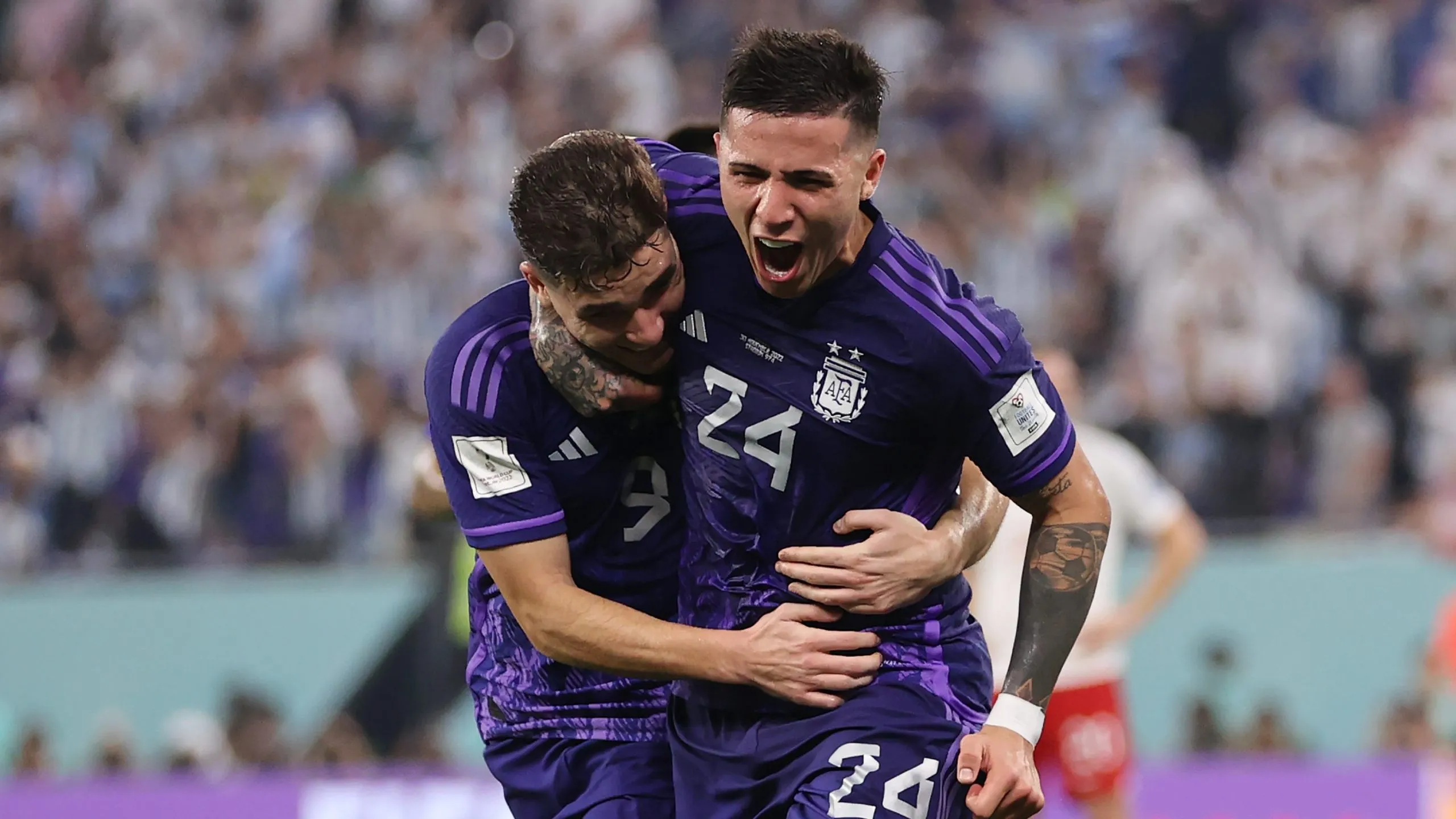 Julián Álvarez y Enzo Fernández, figuras en la Selección Argentina made in Gallardo. (Foto: Getty Images)