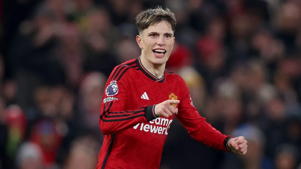 Alejandro Garnacho en Manchester United. (Getty Images)