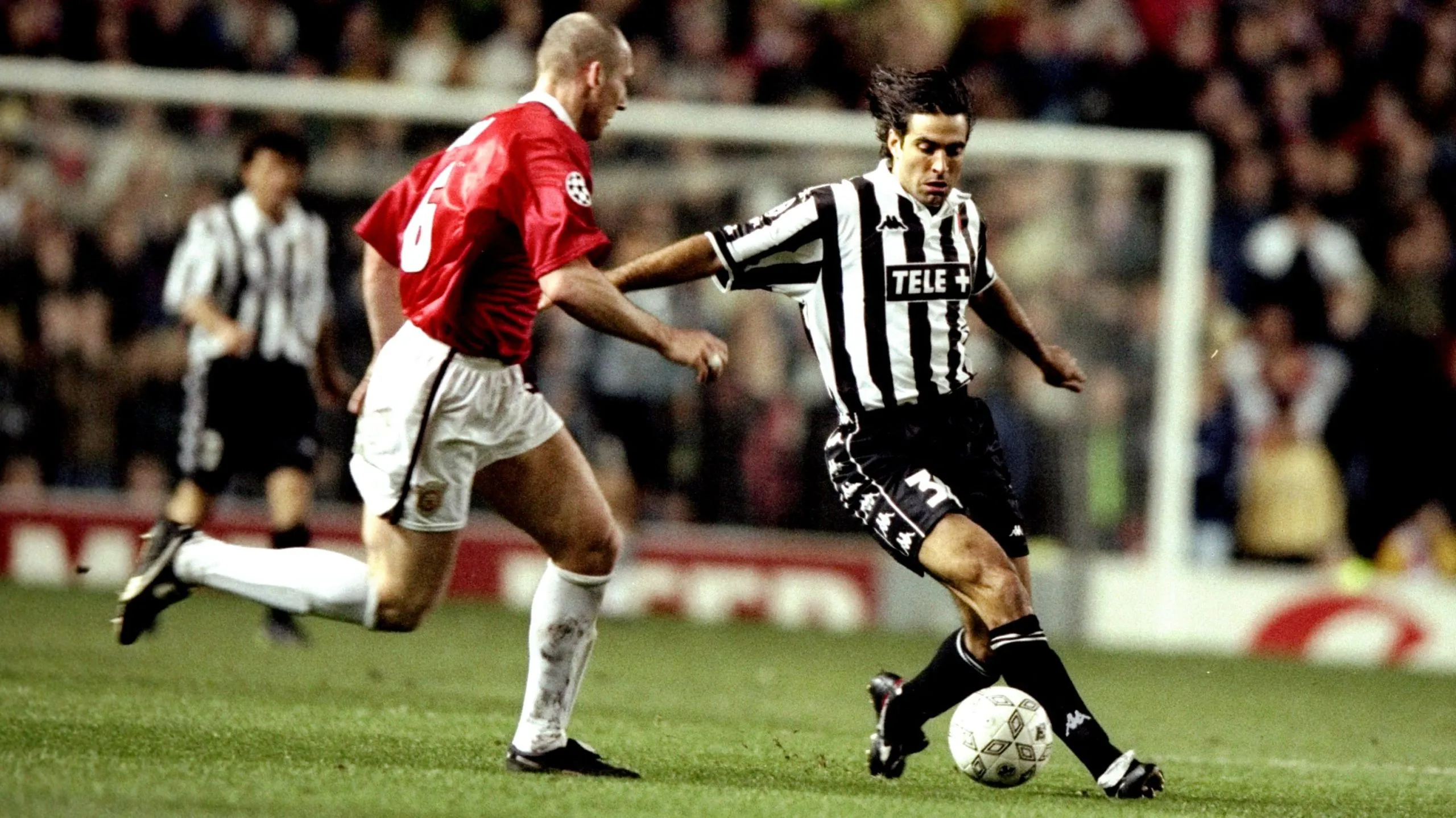 Juan Esnáider durante un Juventus – Manchester United. (Getty)