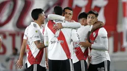 Todo River festeja el gol de Matías Suárez contra Gimnasia.