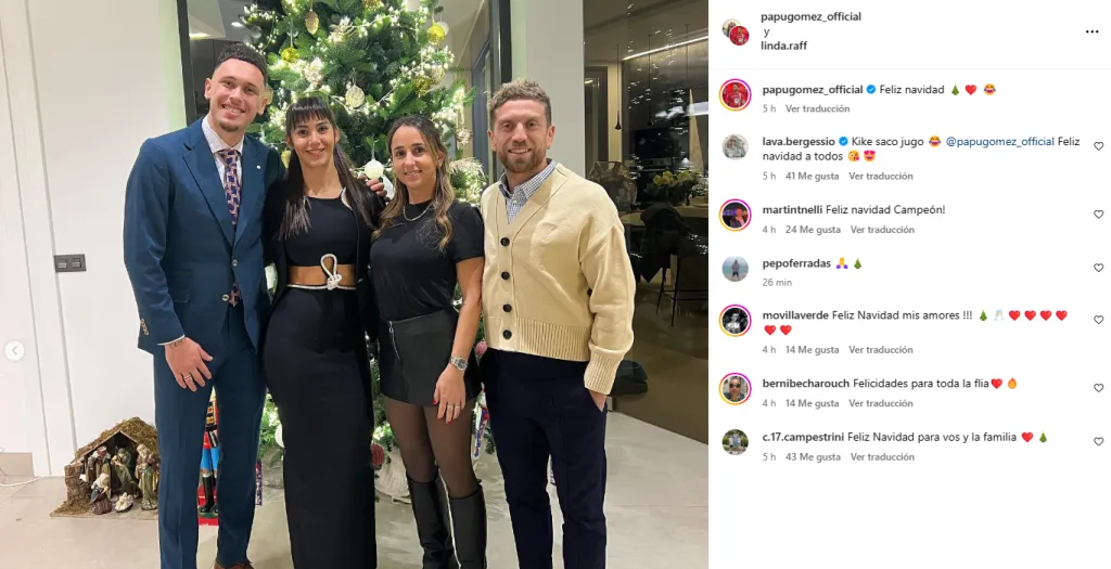 Papu Gómez se reunió con Ocampos para pasar las Fiestas. (@papugomez_official vía Instagram)