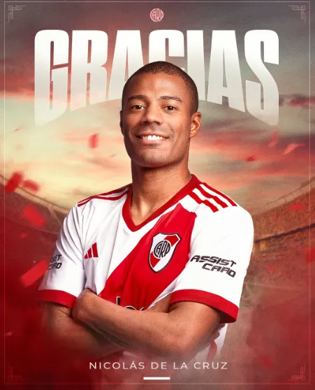 Así despidió River a De La Cruz.