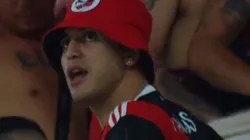 Exequiel Palacios estuvo junto a la hinchada alentando a River.