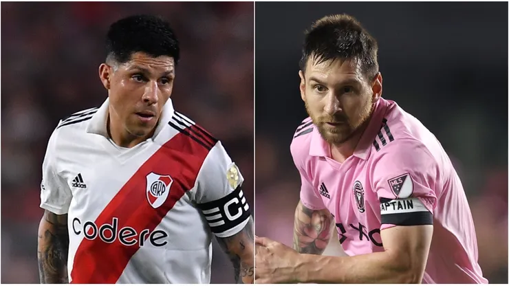 Enzo Pérez y Lionel Messi.