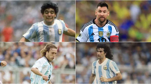 Maradona, Messi, Bati y Kempes, cuatro de los mejores jugadores de todos los tiempos.