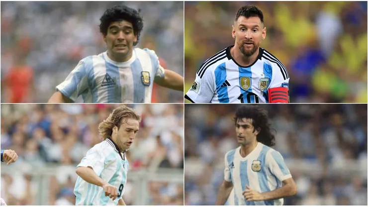 Maradona, Messi, Bati y Kempes, cuatro de los mejores jugadores de todos los tiempos.